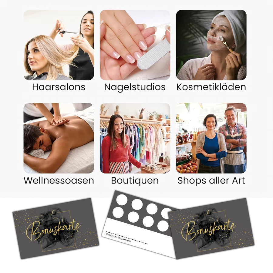 25 Stück Gold Seal Points Loyalty Karten aus Papier für Business-Kunden und Dienstleister wie Friseure oder Nagelstudios - Bild 5