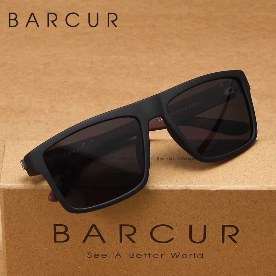 BARCUR Sonnenbrille, quadratisch, Vollrand, Kunststoff, schwarz - Bild 2