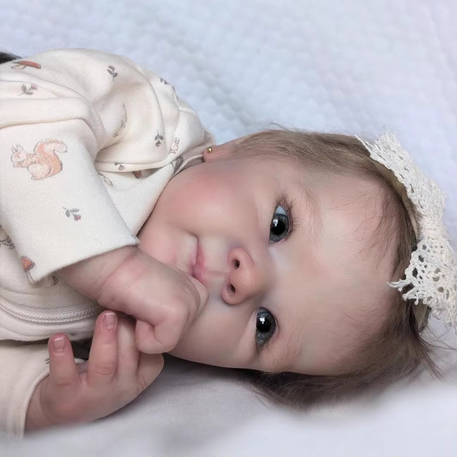 NPK Bettie Baby Reborn Puppe, 19 Zoll, Plüsch / Textil, Weiß - Bild 3
