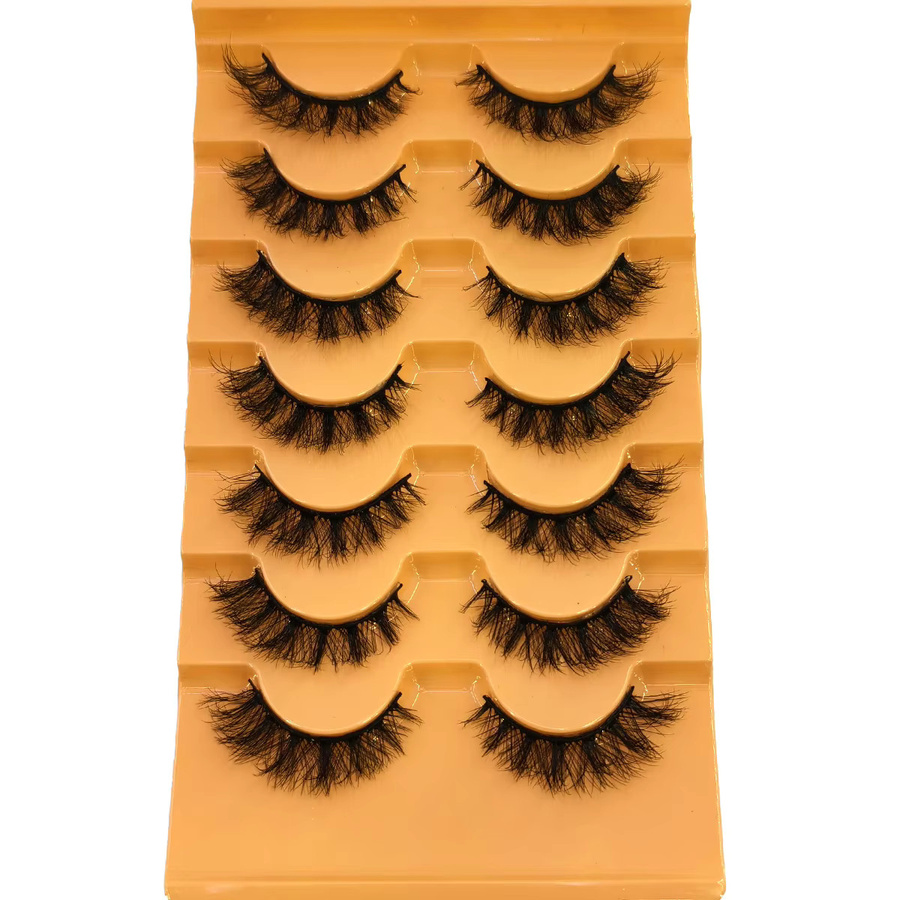 AMSDCN Künstliche Wimpern, 7 Paar, Black, 8D-Volumen - Bild 3