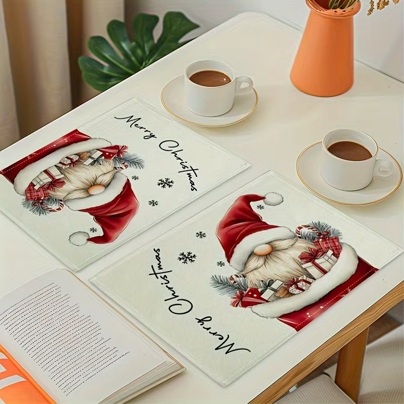 VIKAMA Weihnachtsmann Essmatte aus PVC, wasserdicht und ölbeständig, mehrfarbig, maschinenwaschbar - Bild 2