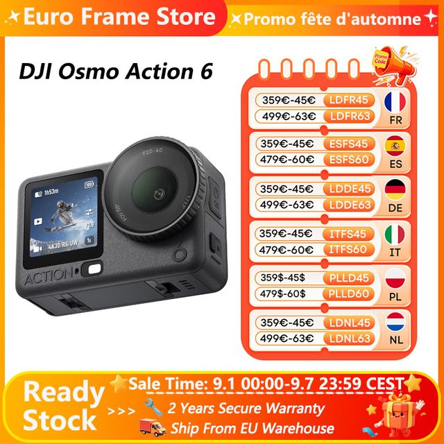 DJI Osmo Action 6 Actioncam mit variablem Blende und 1/1.1-Zoll-Sensor in Schwarz - Bild 1