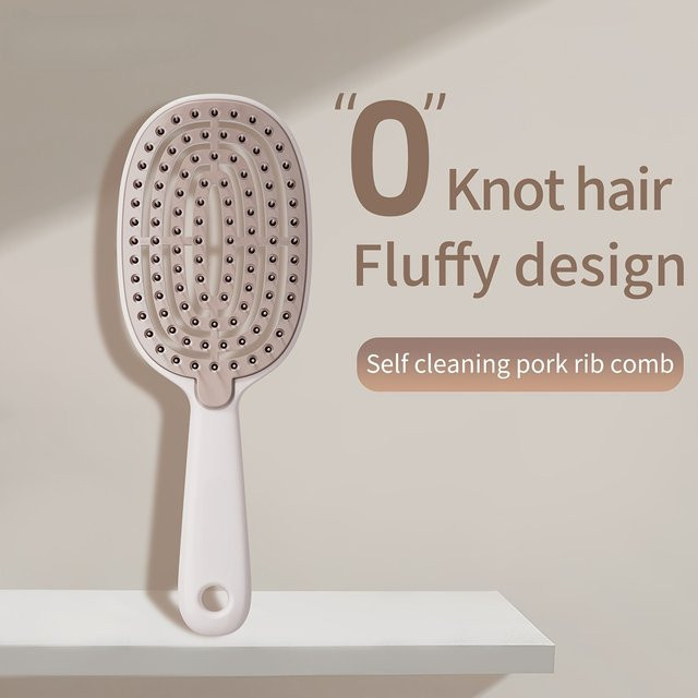 Entwirrungs-Haarbürste mit einziehbaren Nylonborsten, Unisex - Bild 1