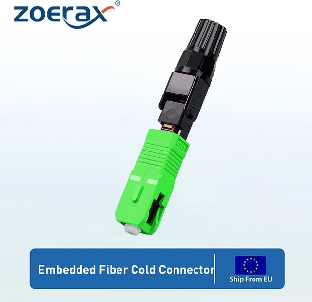 ZoeRax 50 Stück SC APC Embedded Optical Fiber Cold Connector wiederverwendbare Schnellmontage-Stecker für FTTH Single Mode Drop Cable - Bild 1