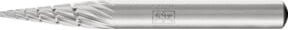 PFERD HSS Frässtift Spitzkegelform Ø 06x18 mm mit Schaft-Ø 6 mm, Farbe Silber, Universal mittel fein mit Spanbrecher - Bild 1