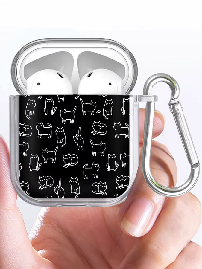 Transparente Kopfhörerhülle mit Cat-Line-Design für Apple AirPods Pro und AirPods 4 - Bild 5