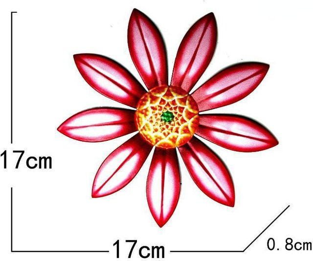 Yuyongzhi Metallblumen Wanddekoration als moderne florale Kunstskulptur in Rot - Bild 1