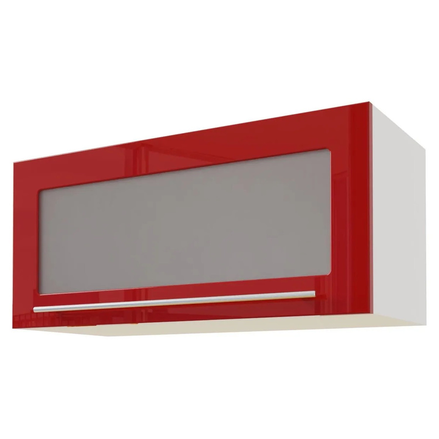 Feldmann-Wohnen Klapphängeschrank Brerra W4BS/80 WKF in Weiß und Karminrot Hochglanz, B/T/H: 80 x 32,5 x 36 cm - Bild 2