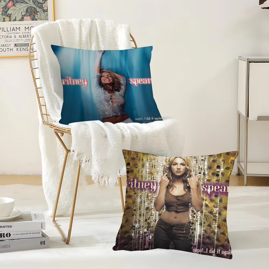 Singer B-Britney Spears Kissenbezug mit Grafikdesign, quadratisch, Breite: 30 cm, Breite: 30 cm - Bild 2