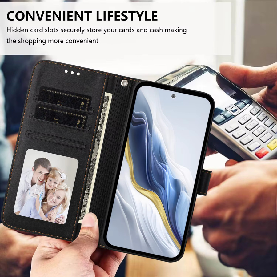 Luxus PU-Leder Flip-Handyhülle für Sony Xperia 1 V, 1 VI, 1 VII, 10 V, 10 VI, 10 VII als Brieftaschenhülle in Grün - Bild 4