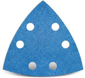 MENZER Klett-Schleifblätter für Holz und Metall, Farbe Blau, Durchmesser: 9,3 cm, 6-Loch, Körnung K36, 25er Packung - Bild 1