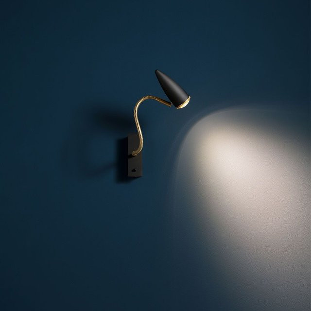 Catellani & Smith Cicloitalia Flex W1 Wandleuchte in Schwarz und Gold/Messing mit verstellbarem LED-Licht (Warmweiß 3000K) - Bild 1