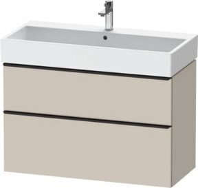 Duravit Waschtischunterschrank D-Neo Wandmontage in Weiß und Beige Matt, B/T/H: 98,4 x 44,2 x 62,5 cm - Bild 1