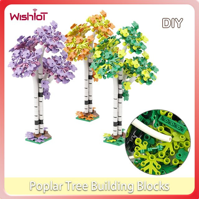 Wishiot Bauernhof und Garten Bausteine Set mit Pappel und Banyan Bäumen, 152 Teile, Mehrfarbig - Bild 1