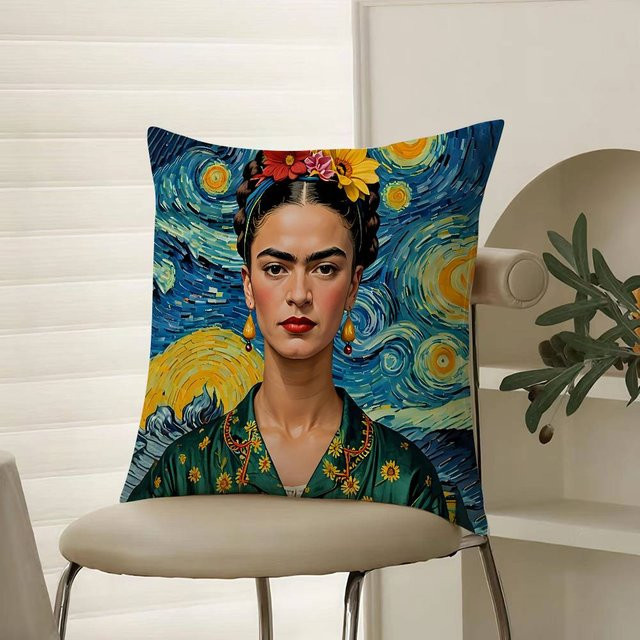 Dekorativer Kissenbezug Frida Kahlo von GUOYU HOMEDECOR in Multicolour, quadratisch, B/H: 45,72 x 45,72 cm - Bild 1