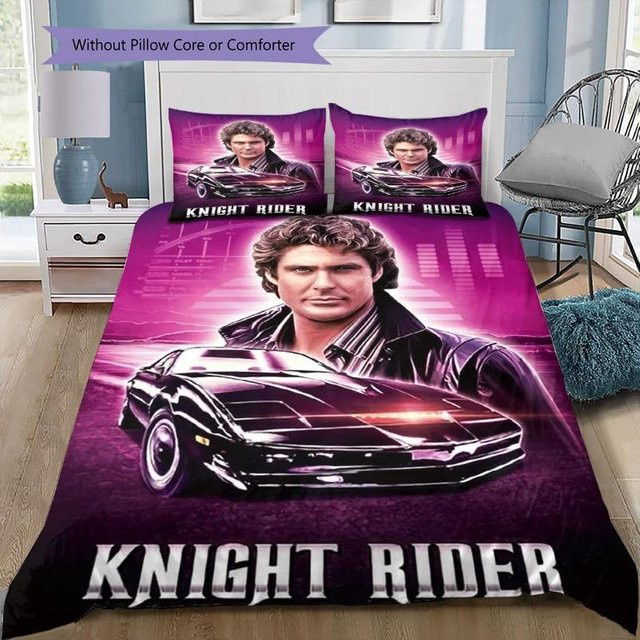 Knight Rider Bettwäsche-Set mit KITT Motiv, weiches Polyester-Bettbezug-Set inklusive Kissenbezügen, Schwarz, B/H: 250 x 220 cm - Bild 1