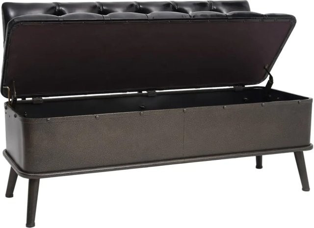 VIDAXL Sitzbank mit Stauraum und Rückenlehne in Schwarz aus Kunstleder, B/T/H: 110 x 40 x 75 cm - Bild 1