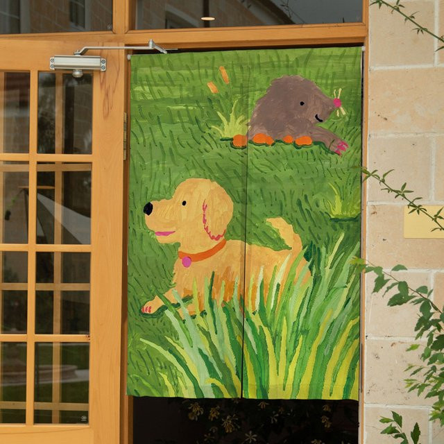 VIKAMA Cartoon-Türvorhang mit Tiermotiven, handbemalt, Mehrfarbig, Breite: 90 cm, Höhe: 65 cm - Bild 1