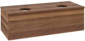 V&B Waschtischunterschrank Antao mit Beleuchtung, Farbe Walnuss/Weiss, B/T/H: 120 x 50 x 50 cm - Bild 1