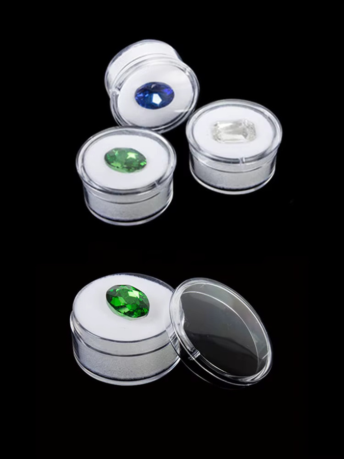 Lesaiyarr Schmuckaufbewahrung Dose Set aus 10 Teilen, Runde Schmuckbox für Edelsteine und Perlen, Transparent oder Schwarz - Bild 4