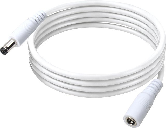 MJJC DC5521 Verlängerungskabel Weiß, 2,1 mm Stecker auf Buchse, 0,91 m Ladekabel für Router und Überwachungsgeräte - Bild 1