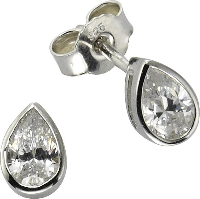 Zeeme Ohrstecker 925 Sterling Silber, Zirkonia weiß, Damen - Bild 1