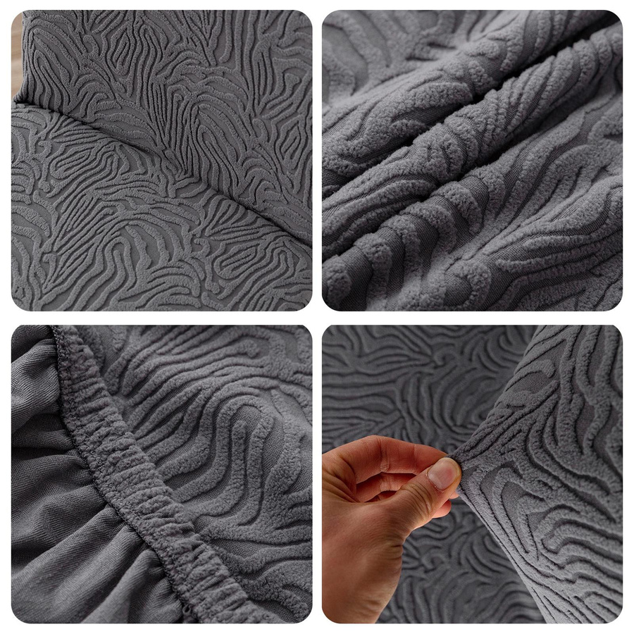 Genina Universal Stuhlbezug aus Stretch-Material in Grau für Esszimmerstühle und Gamerstühle - Bild 4