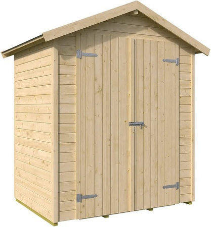 Weka Gerätehaus Mori mit Satteldach, Boden und Doppeltür, Naturbelassen, B: 170 cm, T: 120 cm