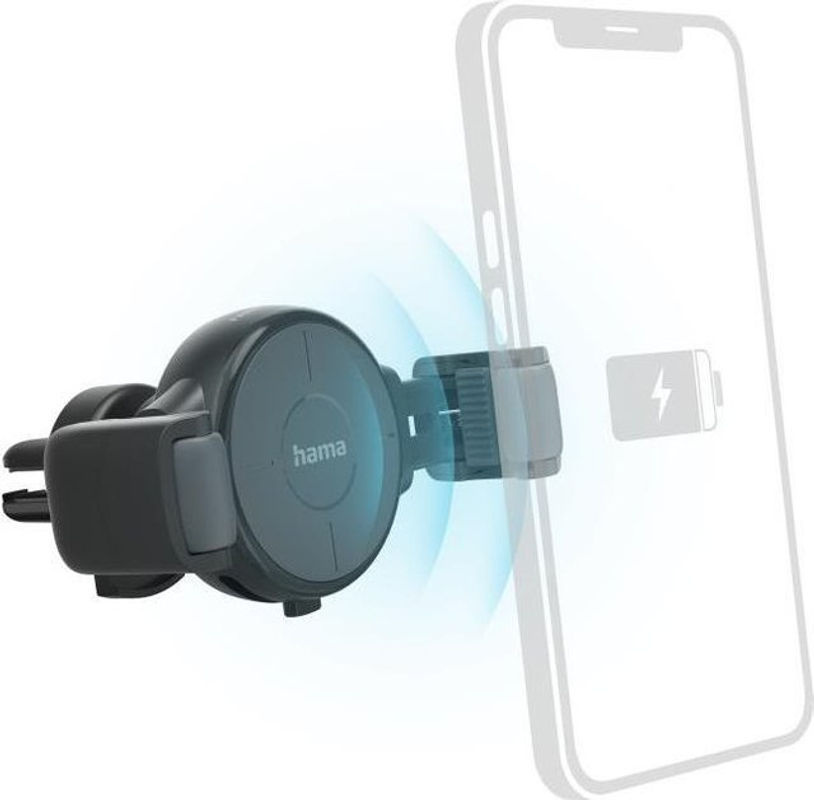 Hama Kfz-Handy-Ladegerät FC10 Flex-Set 10 W kabellos QI-Charge mit USB-C und USB-A in Anthrazit - Bild 2