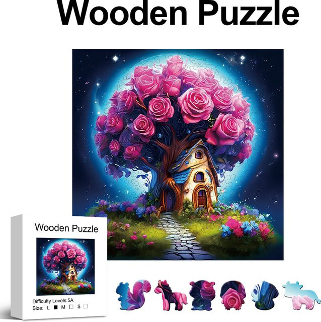 Roserush Haus-Holzpuzzle, Holz, ab 14 Jahren - Bild 1