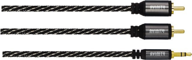 AVINITY Stereo Audio-Kabel mit 2 Cinch-Steckern und 3,5-mm-Klinkenstecker in Schwarz, Länge: 1,5 m - Bild 1