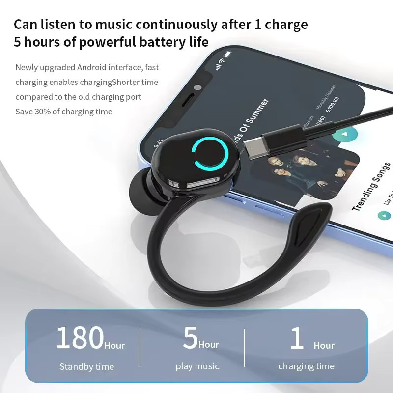 Kebidumei Bluetooth 5.2 In-Ear Kopfhörer mit Noise Cancelling und Mikrofon in Schwarz - Bild 2