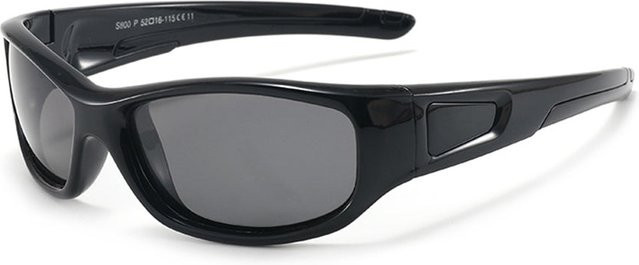 Techsuit 800-C11 Sport-Sonnenbrille für Kinder, Vollrand, rectangular, schwarz, Kunststoff, polarisiert - Bild 1