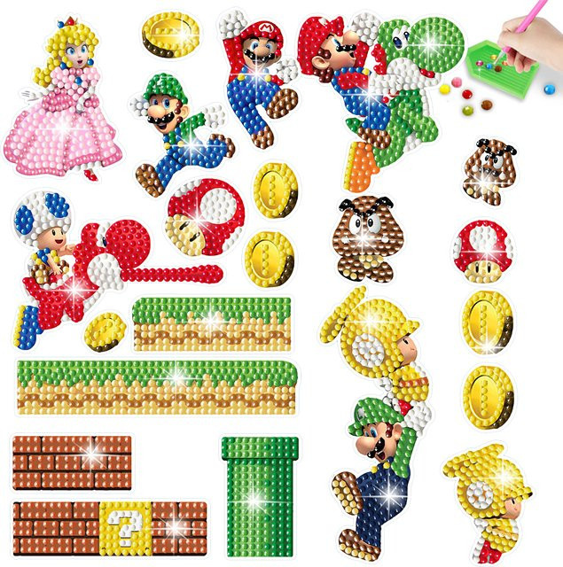 Potdemiel Super Mario Diamant-Malerei Aufkleber, Kreatives Handarbeits-Set - Bild 1