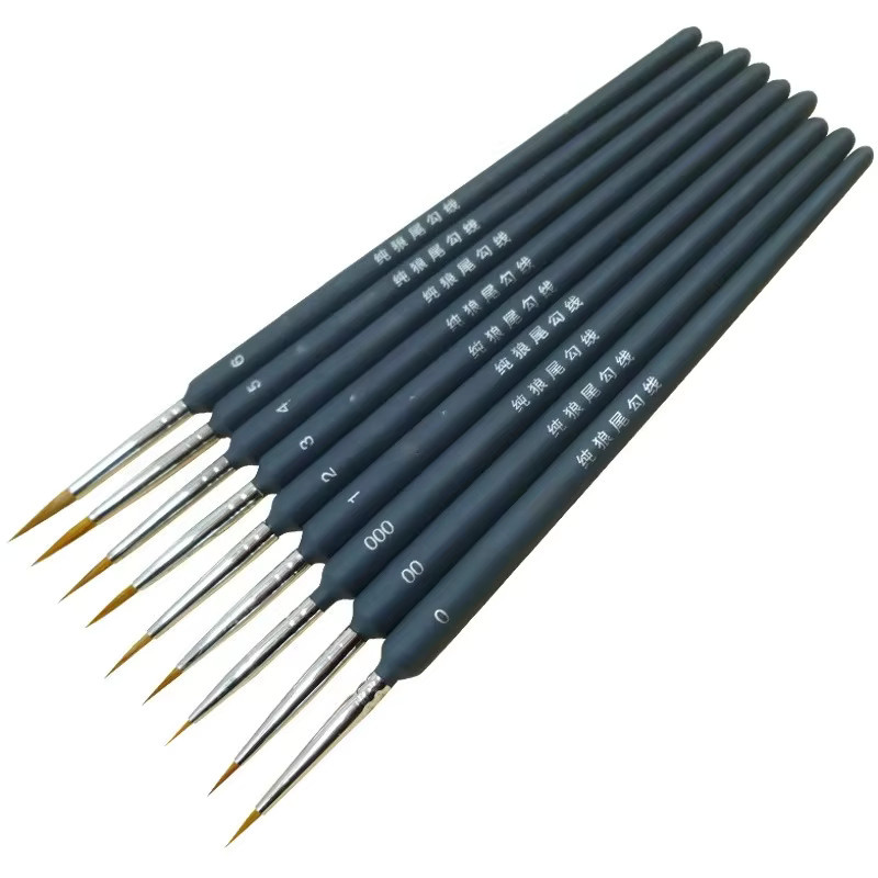 Professionelles Miniatur Pinsel Set aus Nylon für Zahl Malerei und Detailarbeiten in Schwarz - Bild 2