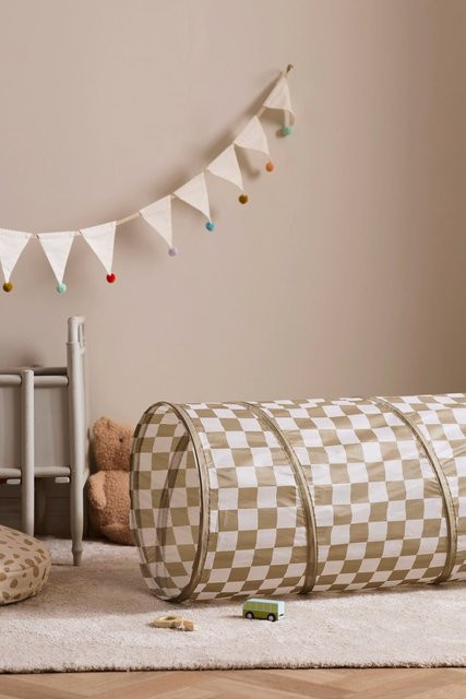 Kids Concept Spieltunnel Karo khaki ab 18 Monaten - Bild 1