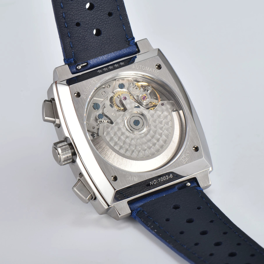 OUMASHI Chronograph, Automatik, Edelstahlgehäuse, 40 mm, Leder, Herren - Bild 2