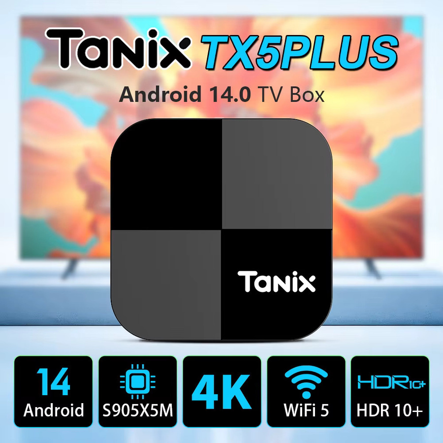 Tanix TX5 PLUS Android 14.0 TV-Box mit Amlogic S905X5M Prozessor, 4K UHD, Dualband Wifi5 und Bluetooth 5.0, Media Player Set-Top-Box in Schwarz - Bild 2