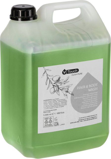 V-Touch Hotel Shampoo und Duschgel Oliva Pure 2 in 1, grün, 2 x 5000 ml Kanister - Bild 1