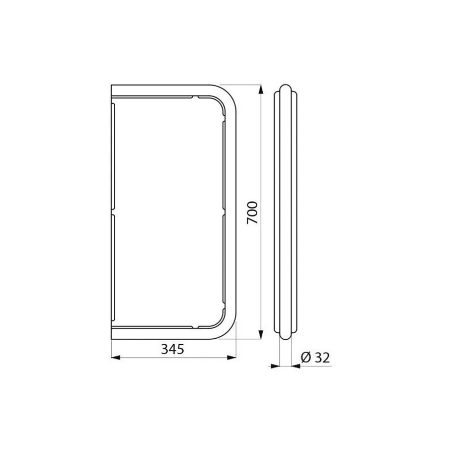 Delabie Urinal-Schamwand TU aus Edelstahl 1.4301 in Silber, B: 41,5 cm, H: 9,6 cm, T: 9,0 cm - Bild 1