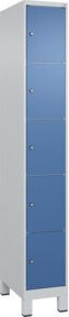 C+P Schließfachschrank Classic PLUS mit Füßen, 1 Abteil, Grau und Blau, H x B x T: 195 x 30 x 50 cm - Bild 1