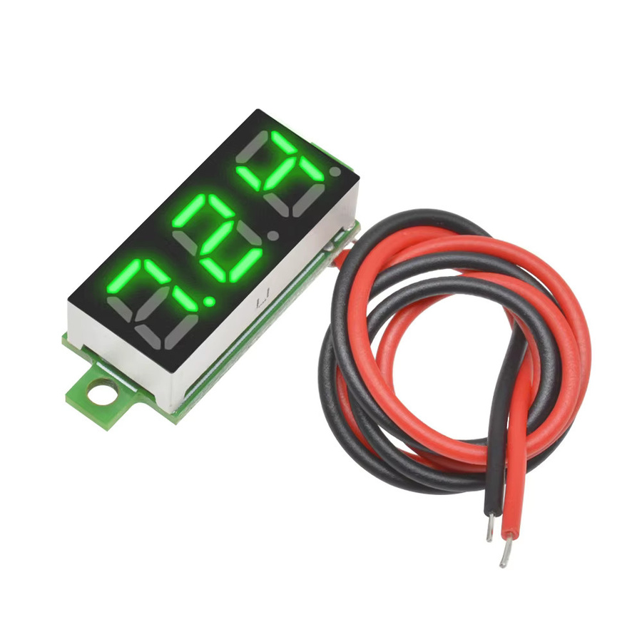 Gaqqee 5er Set Mini LED Digital-Voltmeter 0,28 Zoll 2-Draht DC 3,7-30V Spannungsmesser in Rot - Bild 2