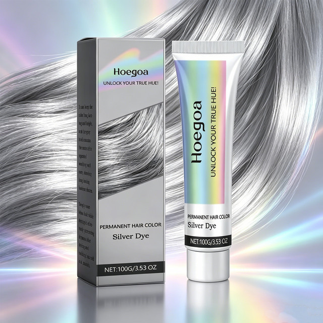 HOEGOA Permanente Haarfarbe Silber, 100g, Unisex - Bild 1