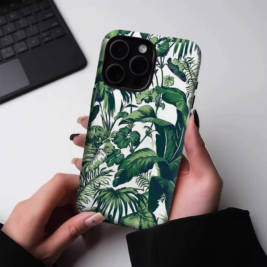 Robuste Handyhülle mit tropischem grünem Blattwerk für iPhone 17 16 15 14 13 Pro Max Plus von Potdemiel - Bild 3