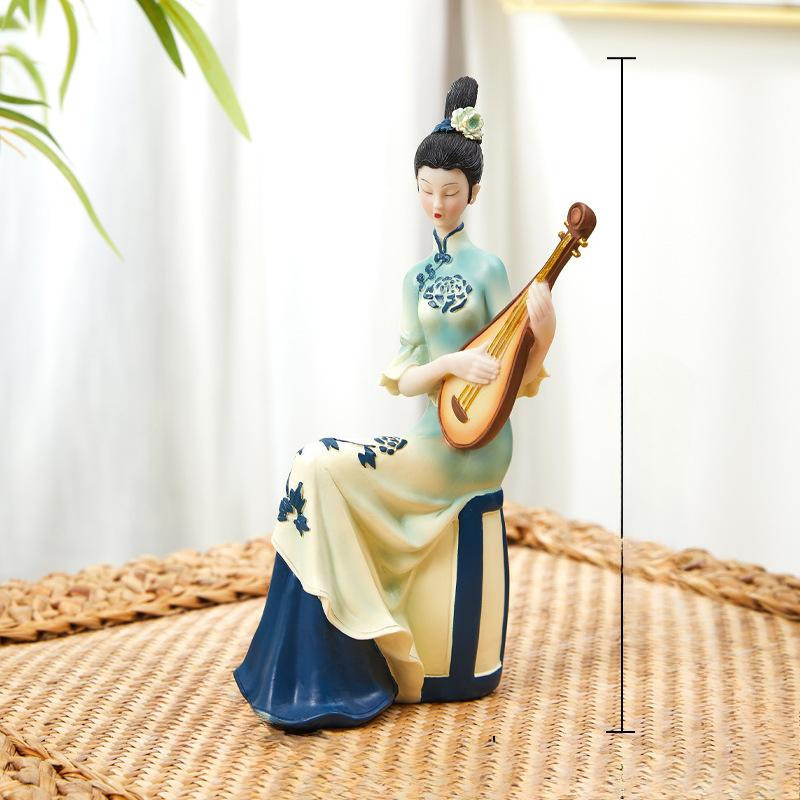 Yiran Furniture Weinschrank im chinesischen Stil mit grünen Ornamenten für dein Wohnzimmer oder den Eingangsbereich - Bild 1