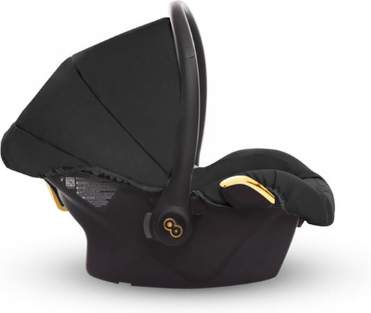 TPFLiving Babyschale Ultra Stoff Schwarz Gold ohne Isofix