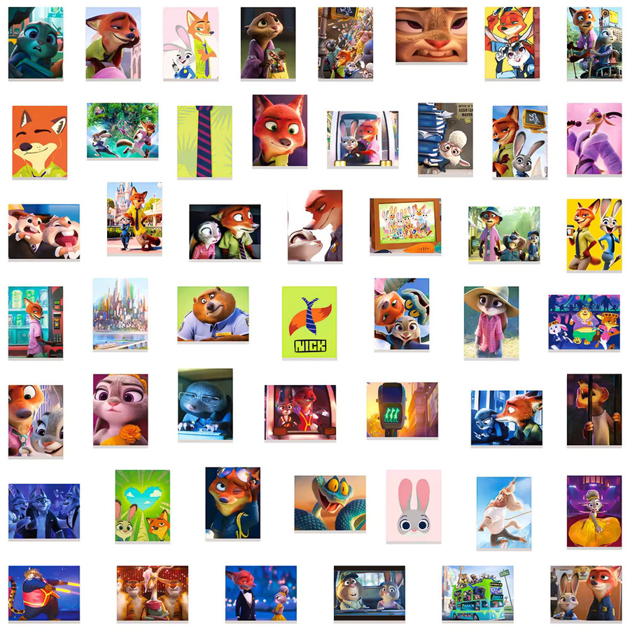 Potdemiel Zootopia 2 Aufkleber, 50-teiliges Set - Bild 3