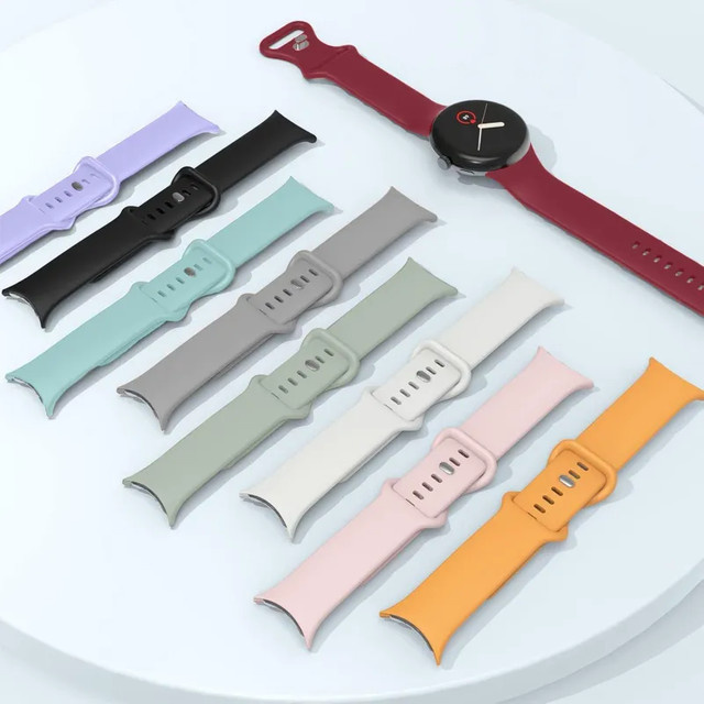 I LOVE LUO Uhrenarmband Silikon, Schwarz, Google Pixel Watch 4 3 2 - Bild 1