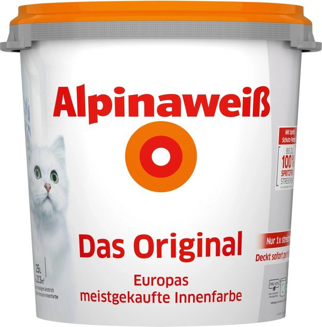 Alpina Wandfarbe Plaster in Alpinaweiß, matt, 25 l - Bild 1