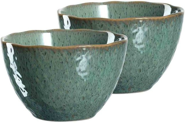Leonardo Matera Keramikschalen für Müsli und Cerealien, 2er Set, Grün, Durchmesser: 15,3 cm - Bild 1